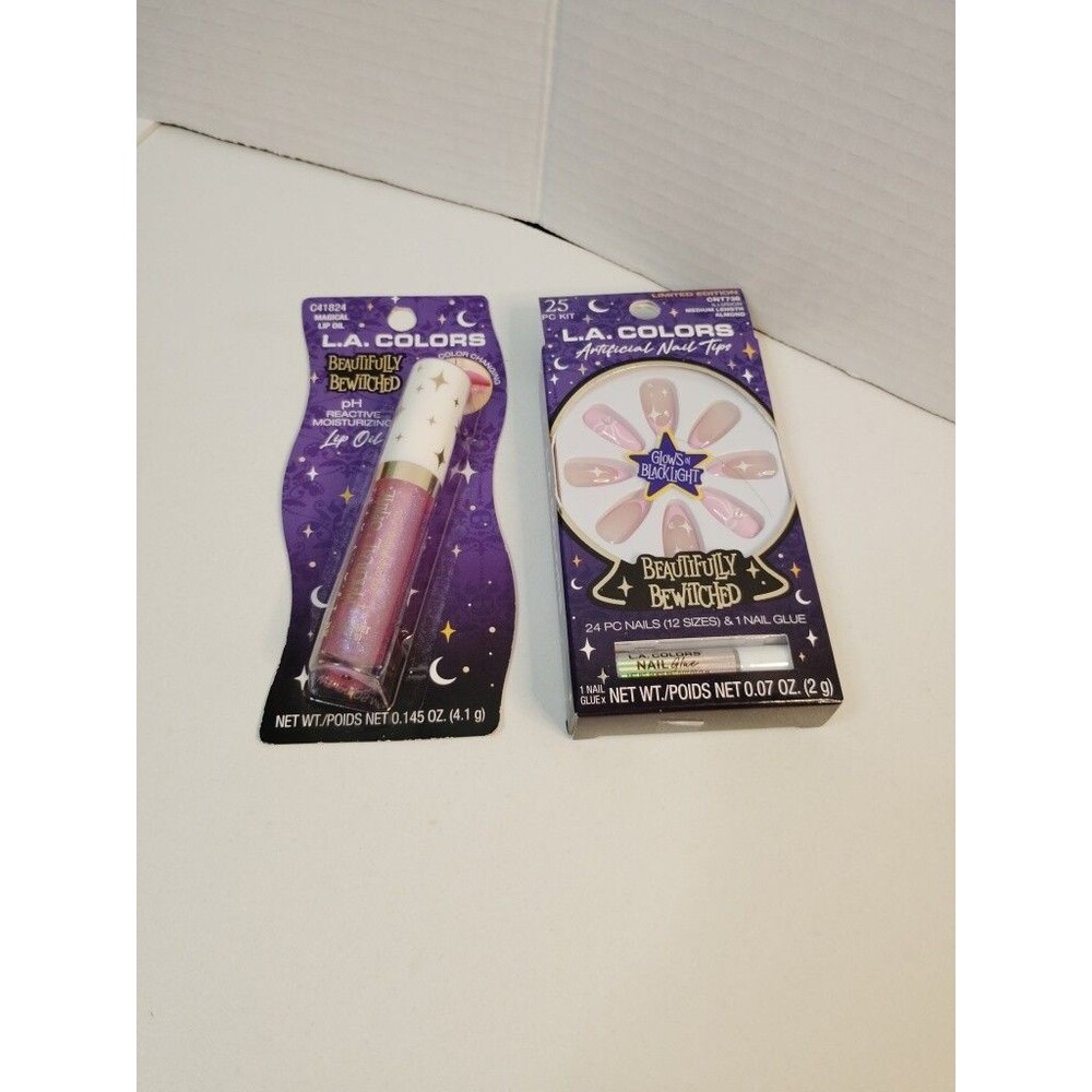 L.A. COLORS Beautifully Bewitched Moisturizer Lip Oil And Artific Nail
